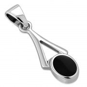 Black Onyx Silver Pendant, p588
